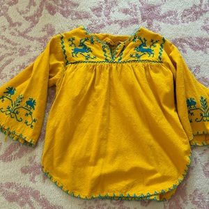 Embroidered Yellow Kids Blouse